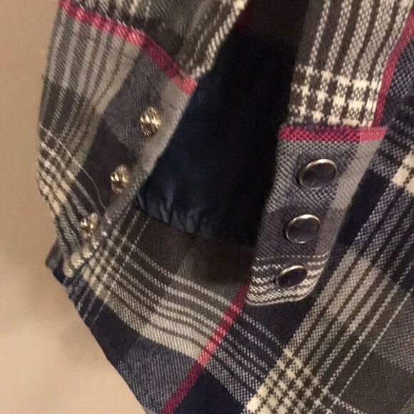 Vintage Roebucks Plaid Snap Front Shirt - Size S - Picture 6 of 8